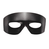 Black leatherlook eye mask with elastic strap