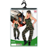 Women's Camo Soldier Costume with tank top, pants and cap – Widmann packaging