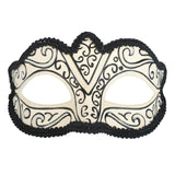 Capri masquerade mask, cream base with black and glitter detail perfect for ladies