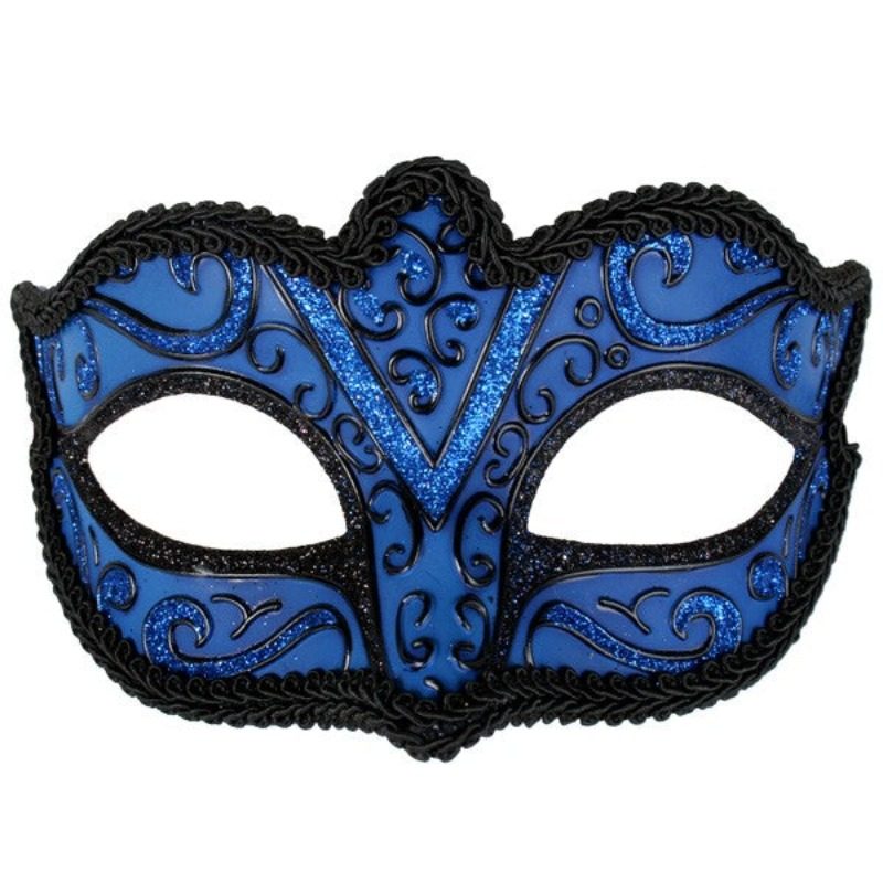 Capri Masquerade Mask – Glitter Swirl Design – Cracker Jack Costumes ...
