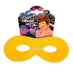 Caprice eye mask in white, red, blue, and yellow with elastic strap, superhero or masquerade accessory