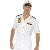 Close up of captain adult costume featuring emblems and epalets