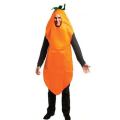 Adult carrot costume with orange foam tunic and green stalk hood – Fun Kiwi novelty outfit