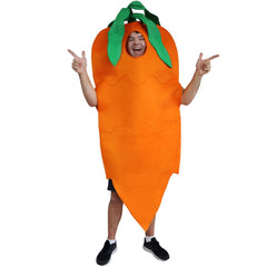 Novelty foam carrot suit with leaves at the top
