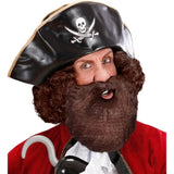 Worn: Brown character beard with moustache worn for fancy dress