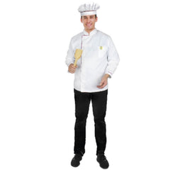 Adult chef costume with jacket and hat