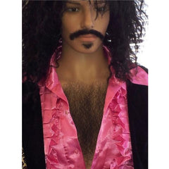 chest hair premium quality in black, adhesive tape to attach.