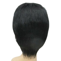 Short black bob wig with fringe inspired by Liza Minnelli in Cabaret, perfect for 1920s flapper costumes.
