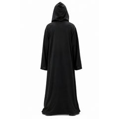 Child Black Hooded Robe Costume with long black robe and attached hood