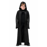 Child Black Hooded Robe Costume with long black robe and attached hood
