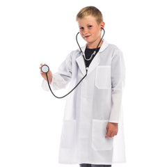 Child doctor lab coat costume with white coat and toy stethoscope