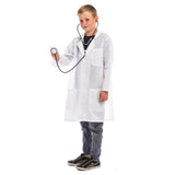 Child doctor lab coat costume with white coat and toy stethoscope
