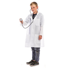 Child doctor lab coat costume with white coat and toy stethoscope