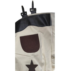 Children's cowboy costume set with vest, fringe chaps, and red neck scarf

