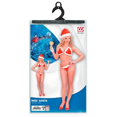 Christmas bikini costume set with velvet plush hat bra and thong