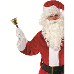 Gold Christmas Santa Bell with black handle, 18cm tall
