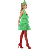 Christmas tree dress with layeres of organza, sleeveless and mini hat