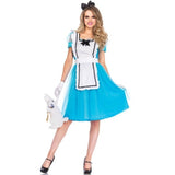 Classic Alice Costume with blue dress, white mock apron and tulle skirt overlay.