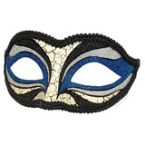 Classic Mask w/Glitter Highlights with blue, silver and black glitter.
