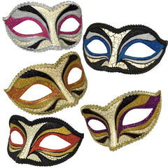 Classic Mask w/Glitter Highlights in assorted colors.
