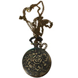 pocket watch with rose design on white background