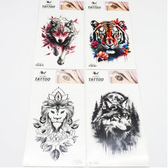 Assorted Claws Tattoos – 20cm temporary tattoos featuring wolf, tiger, lion, and claw designs, waterproof and non-toxic.