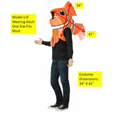 Measurements for bright orange clown fish headpiece for adult costume and novelty wear