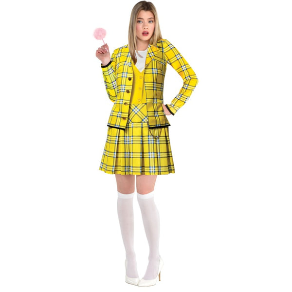 Clueless cher ladies costume, yellow check dress and attached jacket.