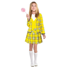 Clueless girls costume, yellow check dress and attached jacket.