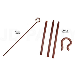 Collapsible shepherd’s crook costume prop, 148 cm long, four-piece plastic staff for Little Bo Peep or nativity costumes.