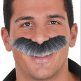 Large grey colonel moustache self adhesive