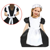 colonial apron & hat set , apron has frills over the shoulders and mop hat.