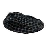Colonial boy flat cap in black and grey check