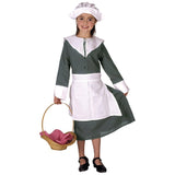 Child wearing a Colonial Girl costume with apron and hat for Book Week and Australian History dress-up.