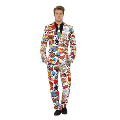 Adult comic strip patterned costume suit