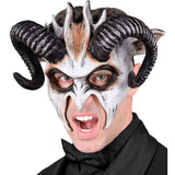 Gothic fantasy demon mask with distressed detailing
