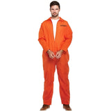 Convict orange overalls with numbers on chest.