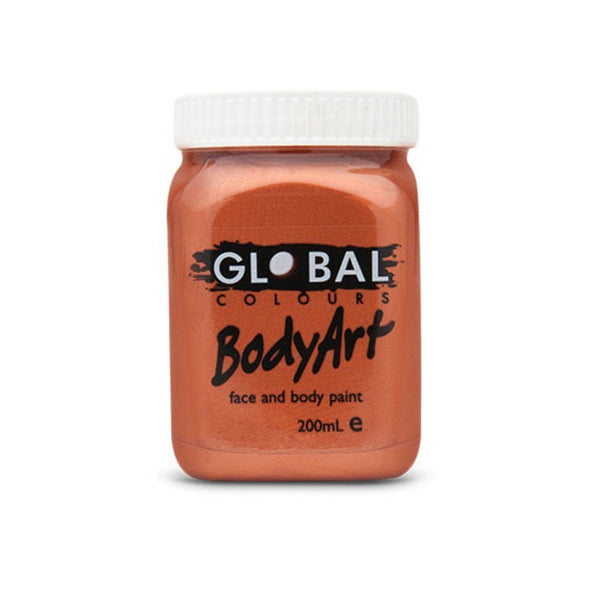 Copper metallic face and body paint by Global 200ml