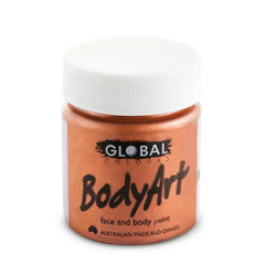 Copper metallic face and body paint by Global – water-based non-toxic paint for festivals, cosplay, and Halloween