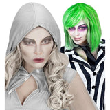 Grey costume face paint shown with fantasy character makeup