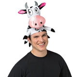 Cow Hat with face, horns and pink nose – adult size