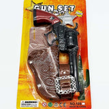 Cowboy Black Gun Set, plastic gun 18-20 cm, holster, belt and badge.