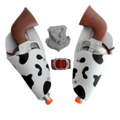 Cowboy cowprint double gun set black and pink western costume accessory