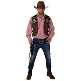 Cowboy vest and belt holster costume accessory set with western styling