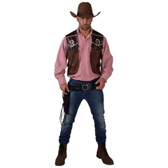 Cowboy vest and belt holster costume accessory set with western styling