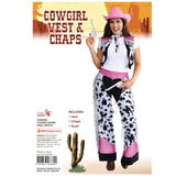 Packaging for cowgirl vest and chaps costume