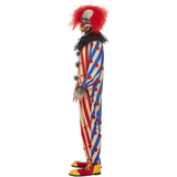 Red and blue clown jumpsuit with mask
