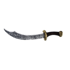 46cm curved plastic dagger with textured blade, perfect for Halloween, pirate, or horror costumes
