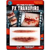 Packaging for Cut Throat - Tinsley 3D FX Transfer, two large cuts for the neck or other body areas, just add a little fake blood to bring to life.