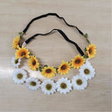 Yellow and white daisy floral headband